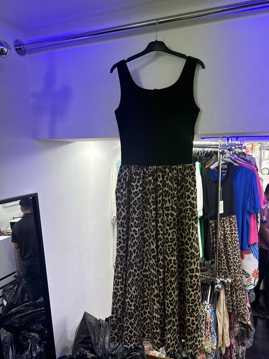 LEOPARD RIB DRESS